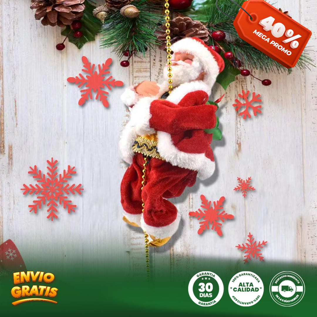 SubeSantas® Papá Noel, juguete eléctrico de Navidad con música y movimiento