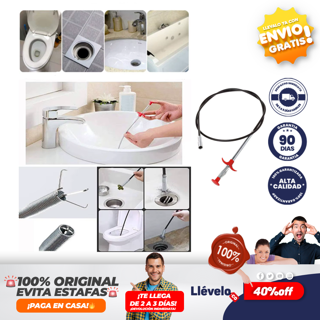 TuboTech® gancho de drenaje, removedor de obstrucciones