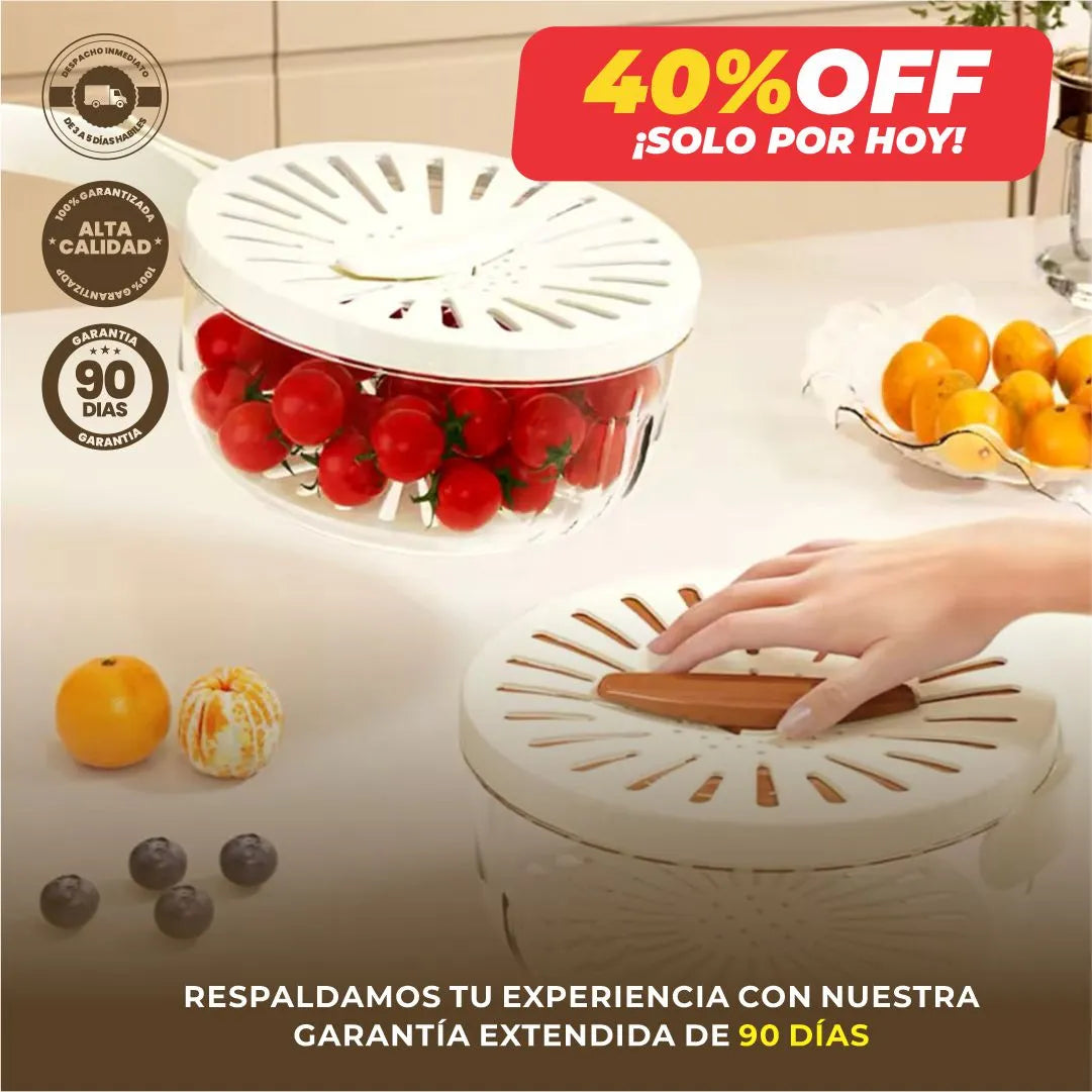 ESCURRIDOR 2 EN 1® - ESCURRIDOR DE FRUTAS Y VERDURAS