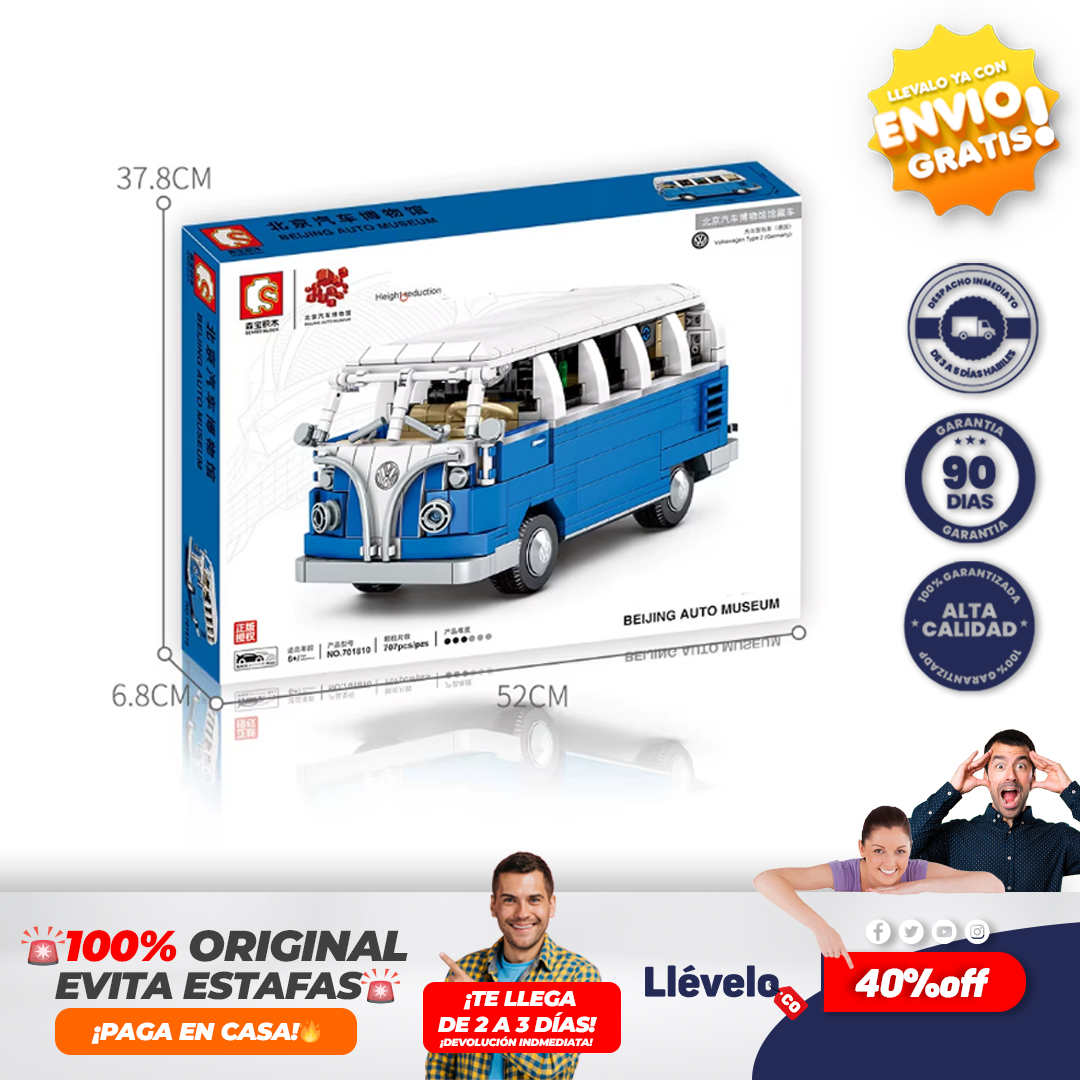 MiniCombi® juguete de ladrillos para armar autocaravana T1
