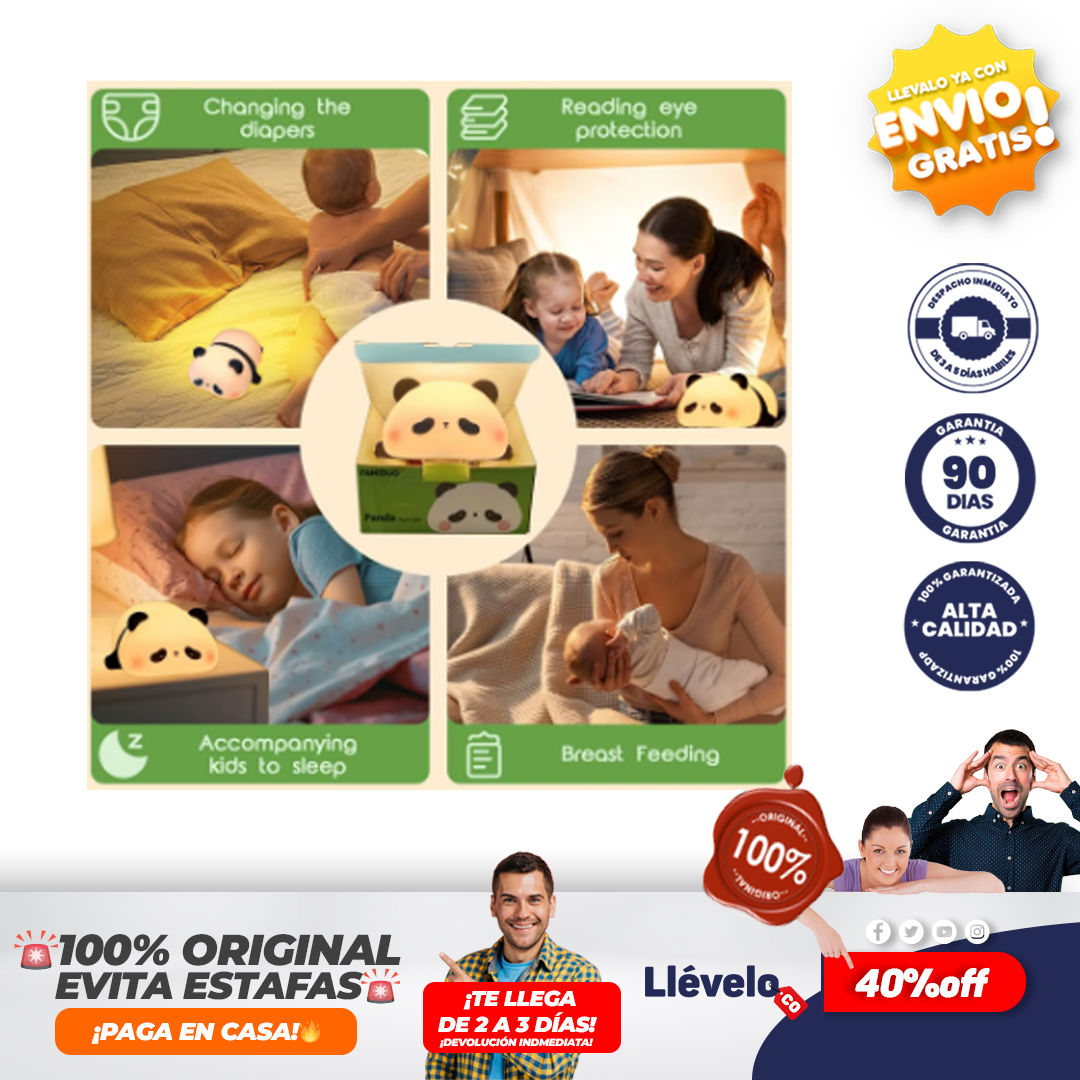 Dulce Abrazo® Combo Lampara de panda + Peluche de nutria