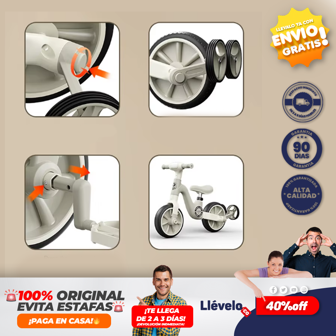 MOTO PLAY® triciclo de Pedal para niños y niñas