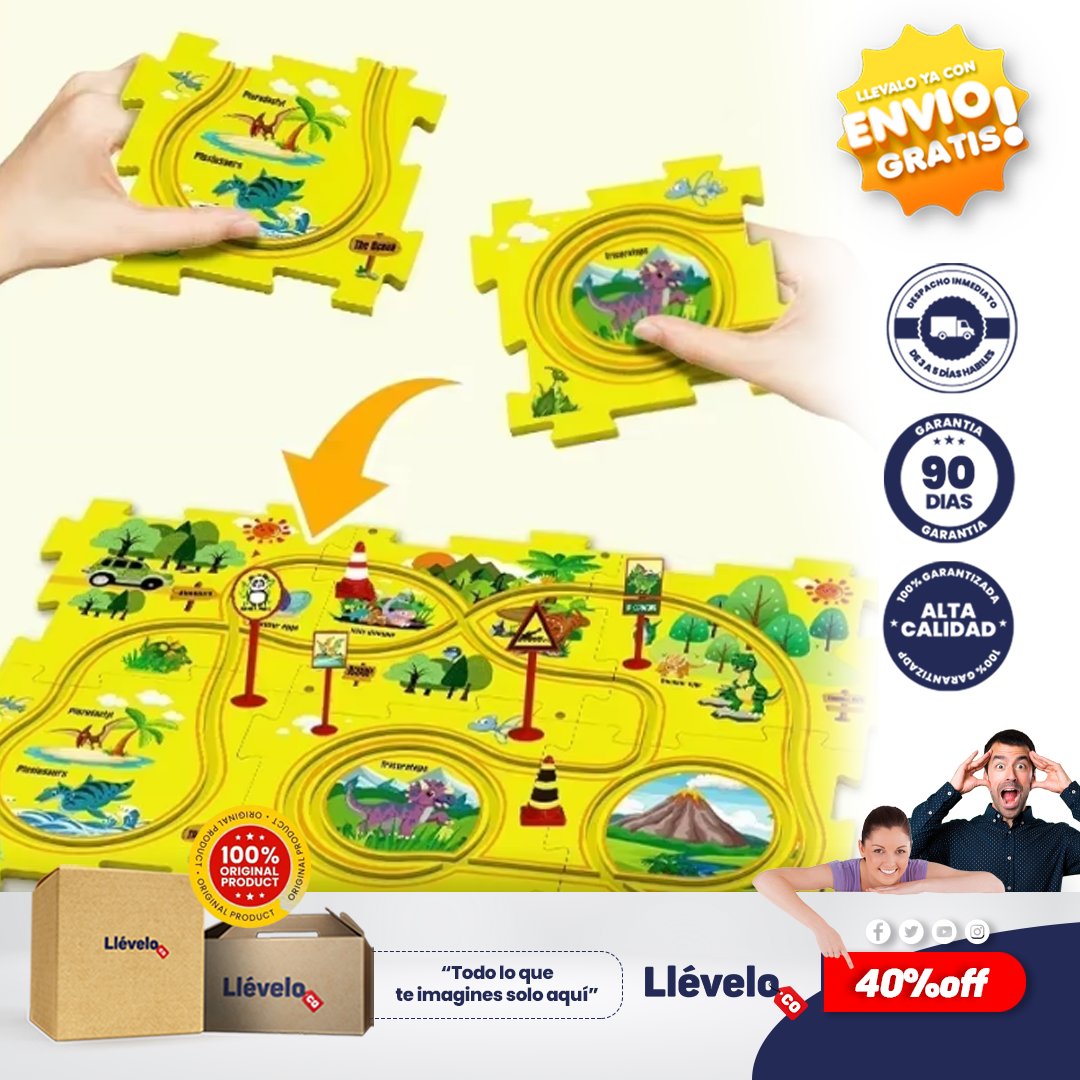 PuzzleRacer® pistas de carreras de coches, rompecabezas