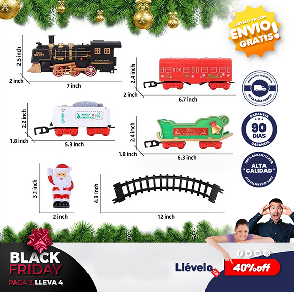 TREN NAVIDEÑO ALREDEDOR DEL ARBOL