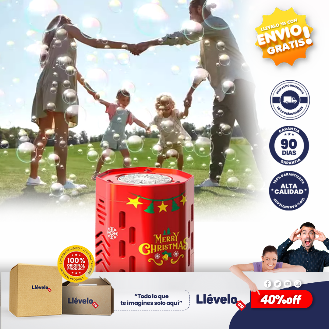 buubblefiesta® Máquina de burbujas de fuegos artificiales