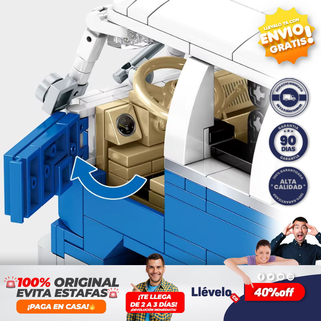 MiniCombi® juguete de ladrillos para armar autocaravana T1