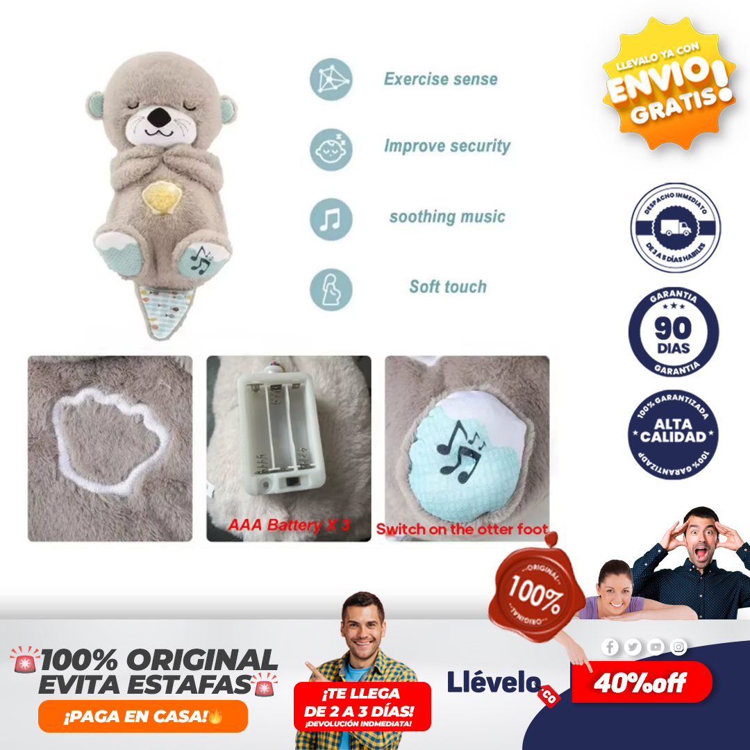 Dulce Abrazo® Combo Lampara de panda + Peluche de nutria