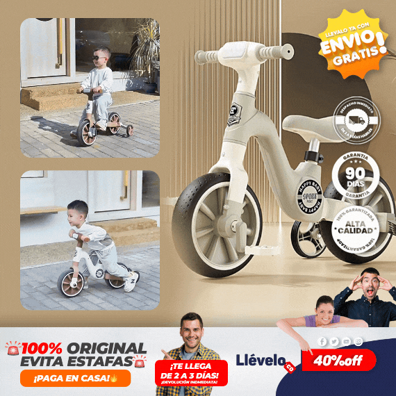 MOTO PLAY® triciclo de Pedal para niños y niñas