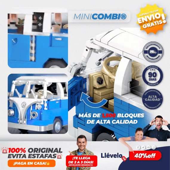 MiniCombi® juguete de ladrillos para armar autocaravana T1