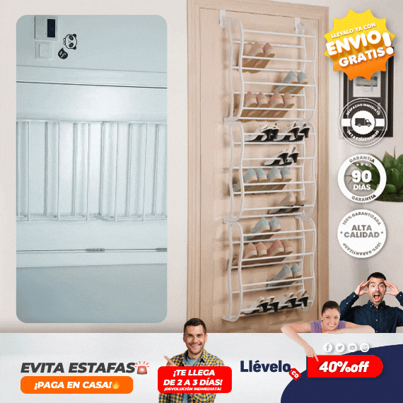 MaxiOrden® Zapatero de Puerta 12 Niveles