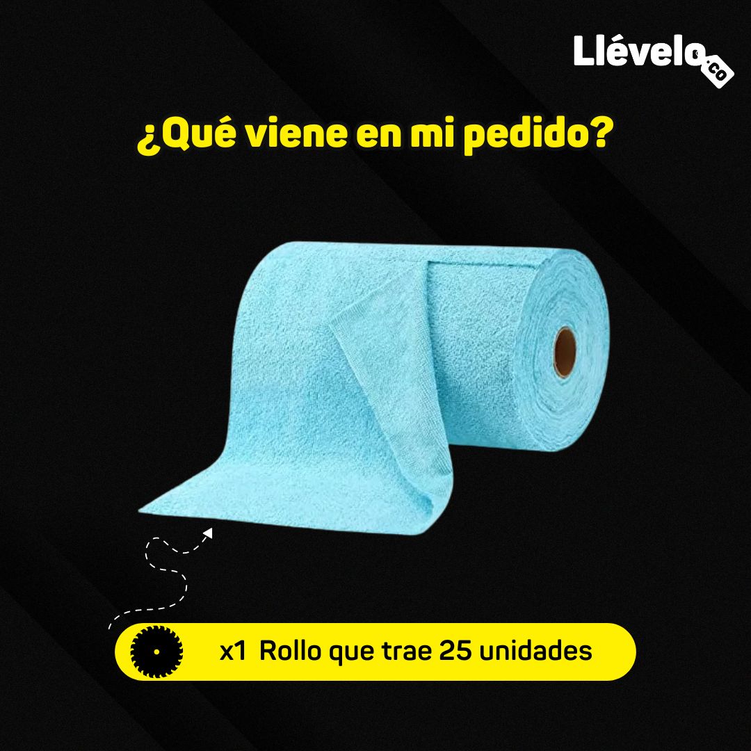 EcoRoll® Rollo de Microfibra Ultra Absorbente Reutilizable