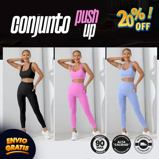 Conjunto Marca Pulse® Original -  Leggins/Short + Top Deportivo