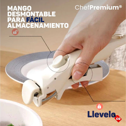 Chef Premium® - Set de Ollas Antiadherentes Desmontables (11 Piezas)