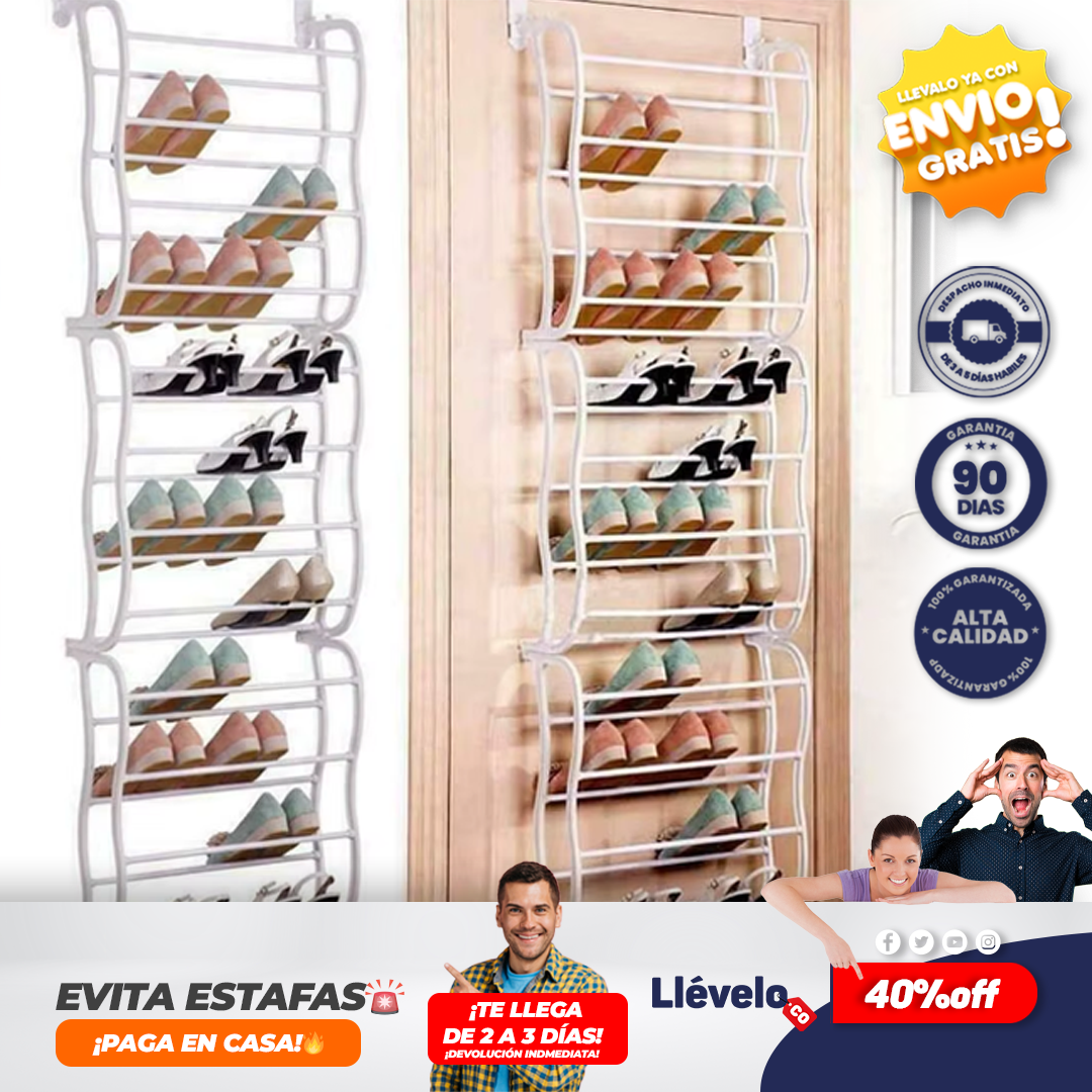 MaxiOrden® Zapatero de Puerta 12 Niveles