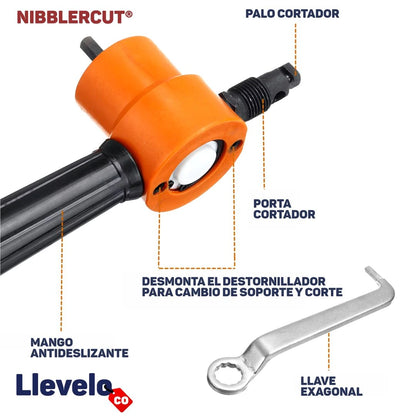 Adaptador de Corte de Metales Gruesos para Taladro - NibblerCut®