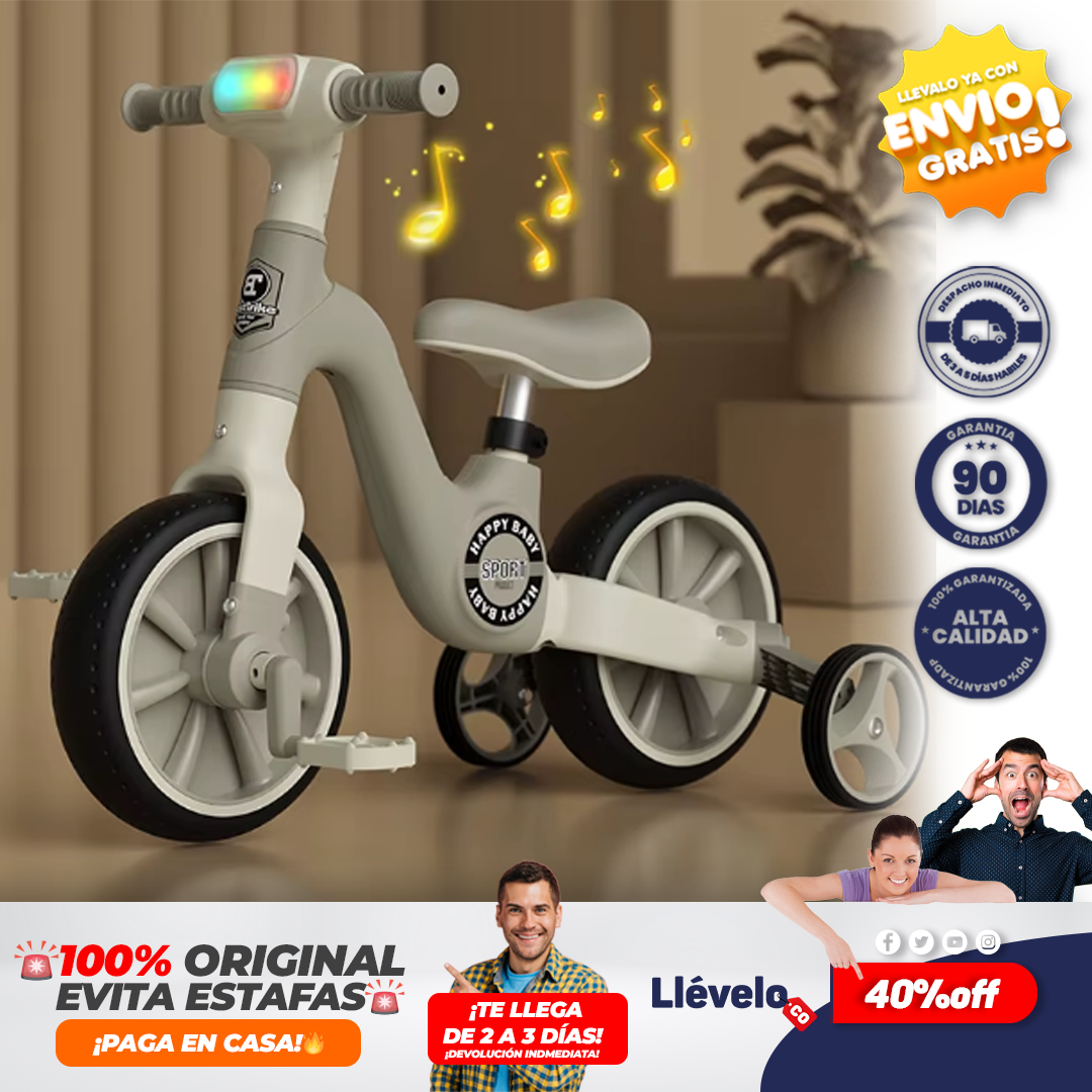 MOTO PLAY®  triciclo de Pedal para niños y niñas