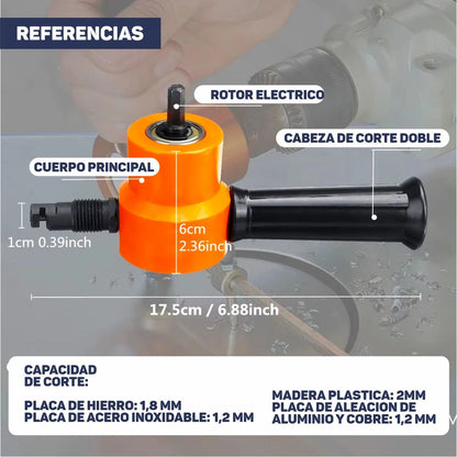 Adaptador de Corte de Metales Gruesos para Taladro - NibblerCut®