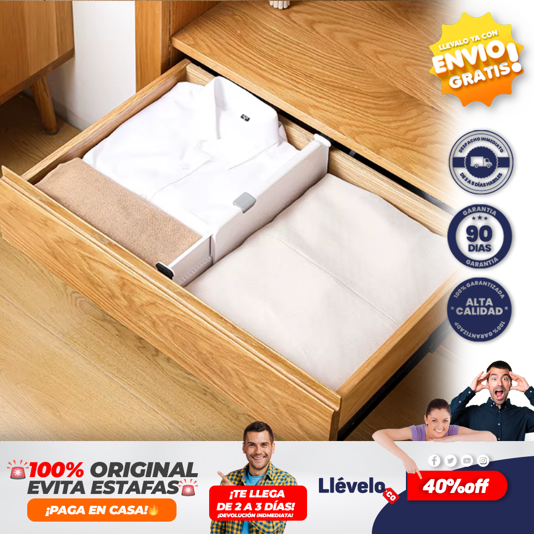 DiviSmart® Separadores de cajones de cocina ajustables y extensibles