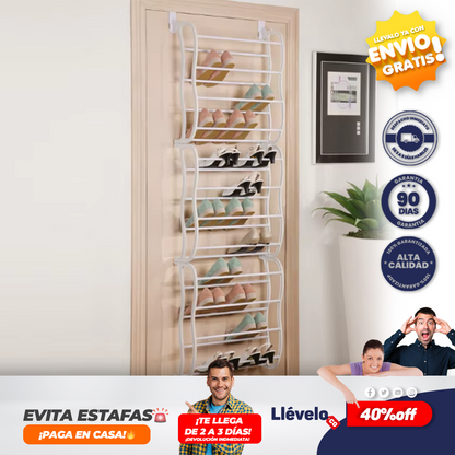 MaxiOrden® Zapatero de Puerta 12 Niveles