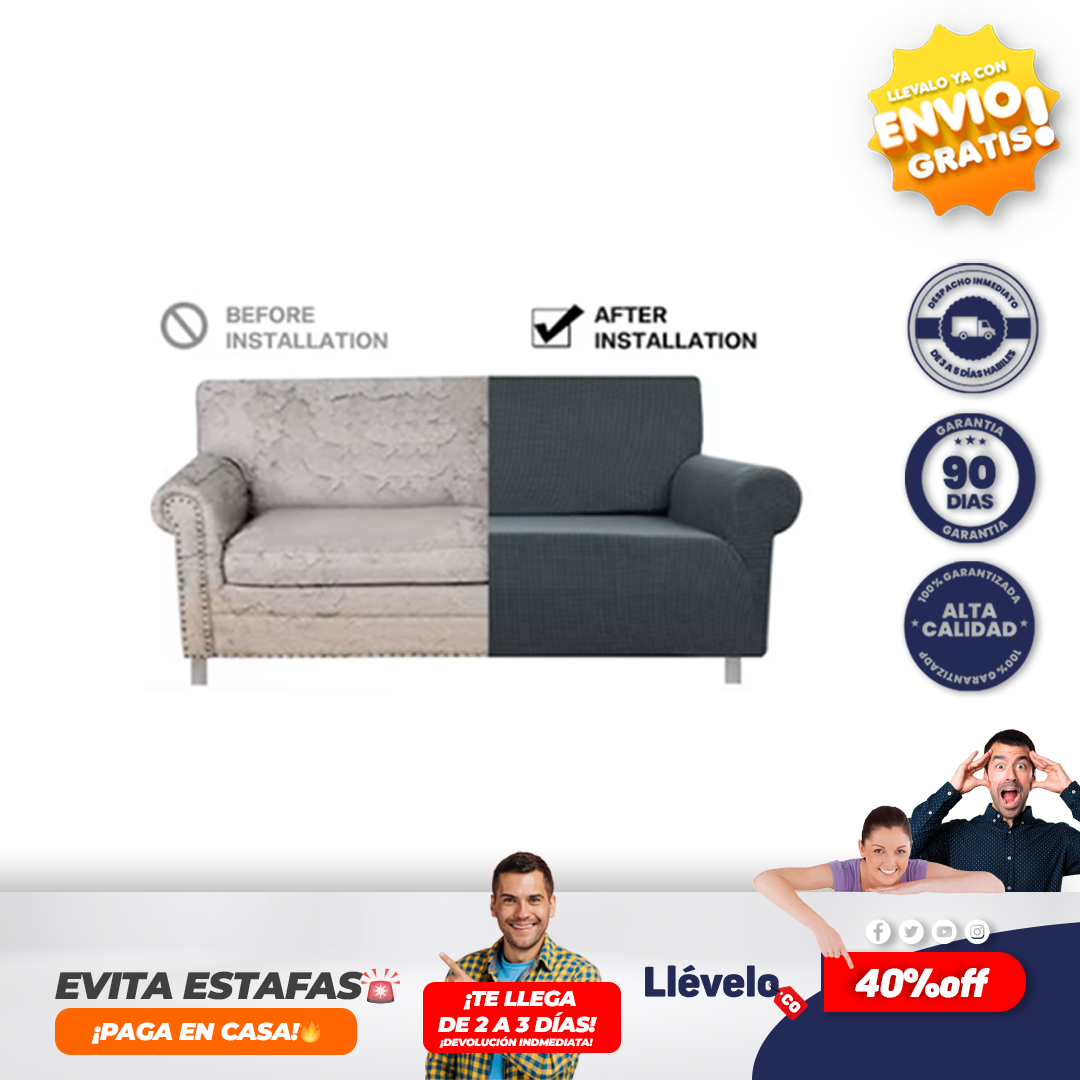 SofáGuard® Protector Forro Elastico Sofa 2 Puestos