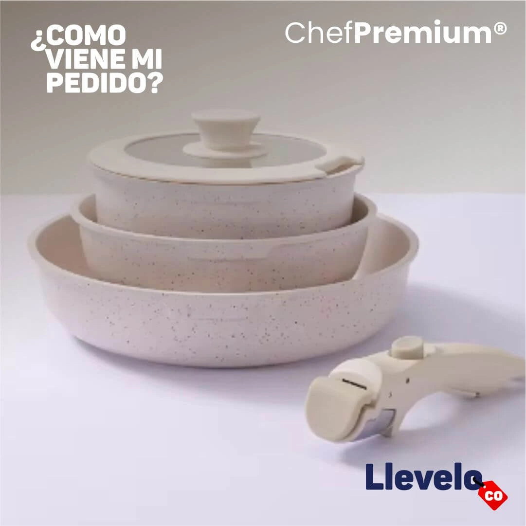 Chef Premium® - Set de Ollas Antiadherentes Desmontables (11 Piezas)