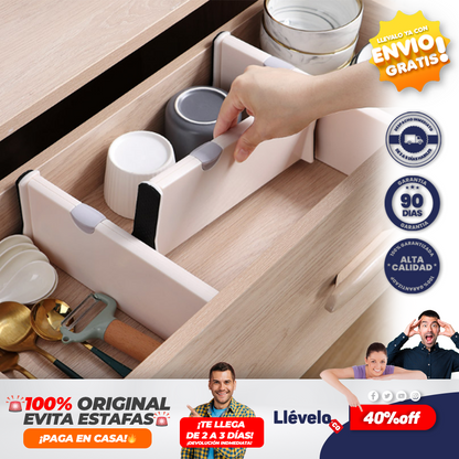 DiviSmart® Separadores de cajones de cocina ajustables y extensibles