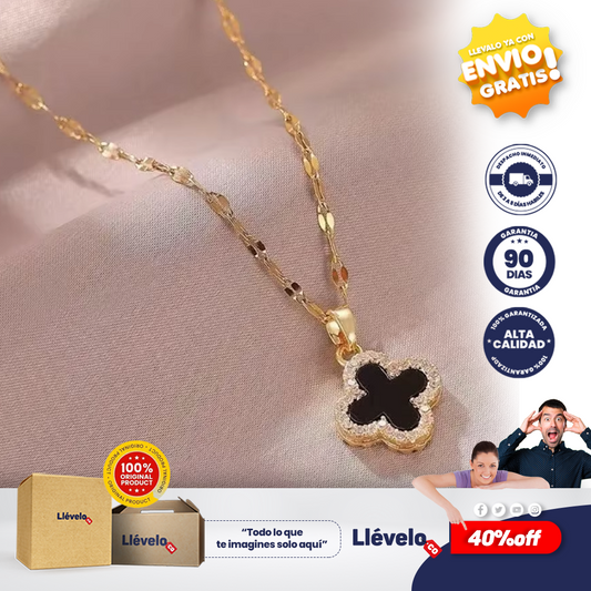 Trebolut® Collar Trebol 4 Hojas Negrocajaregal