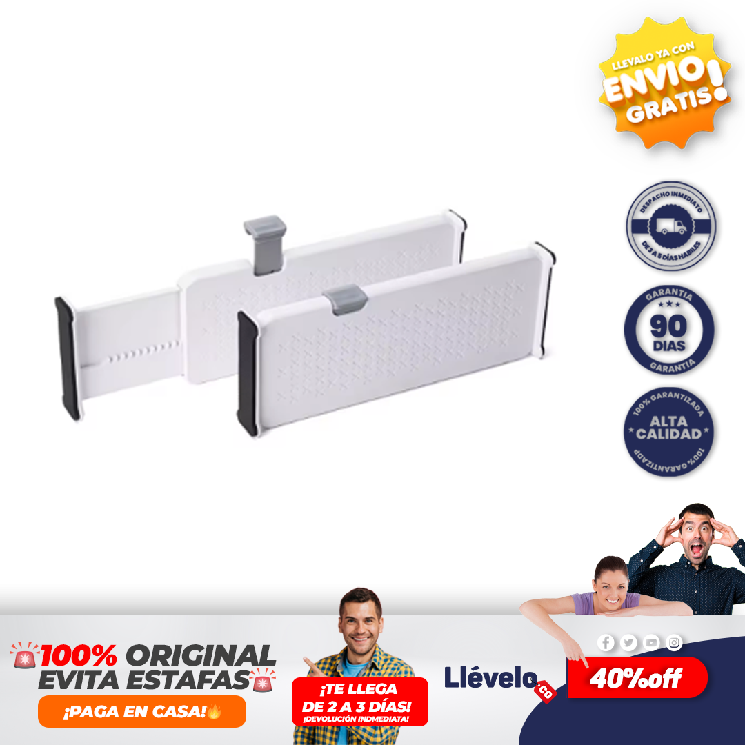 DiviSmart® Separadores de cajones de cocina ajustables y extensibles