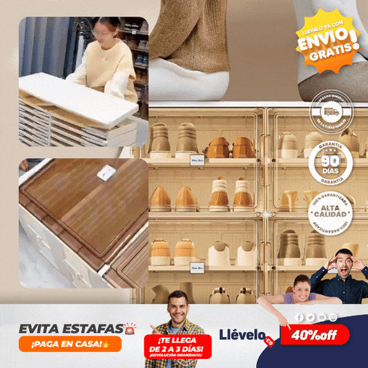 RackMaster® ORGANIZADOR DE ZAPATOS PLEGABLE DE 6 NIVELES Y 12 PLAZAS