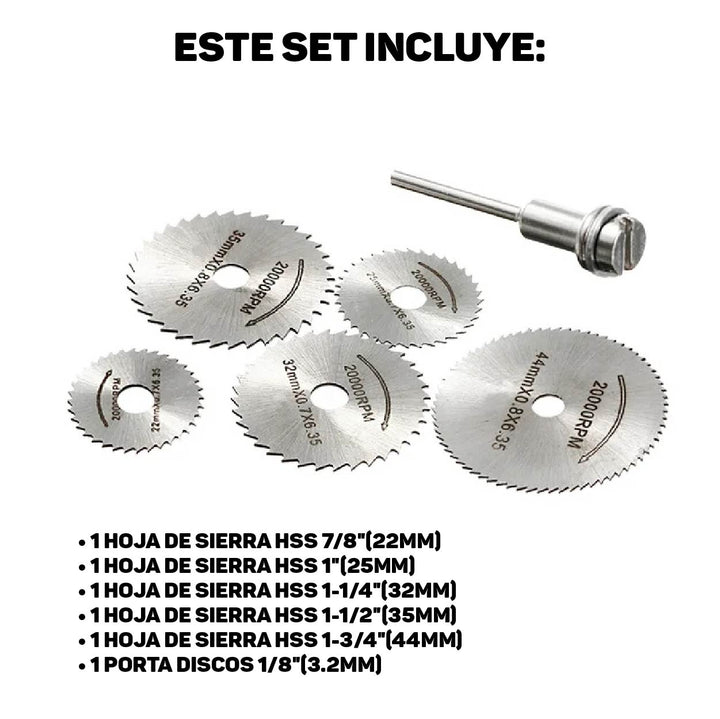 SET DISCOS DE CORTE (6 unidades)